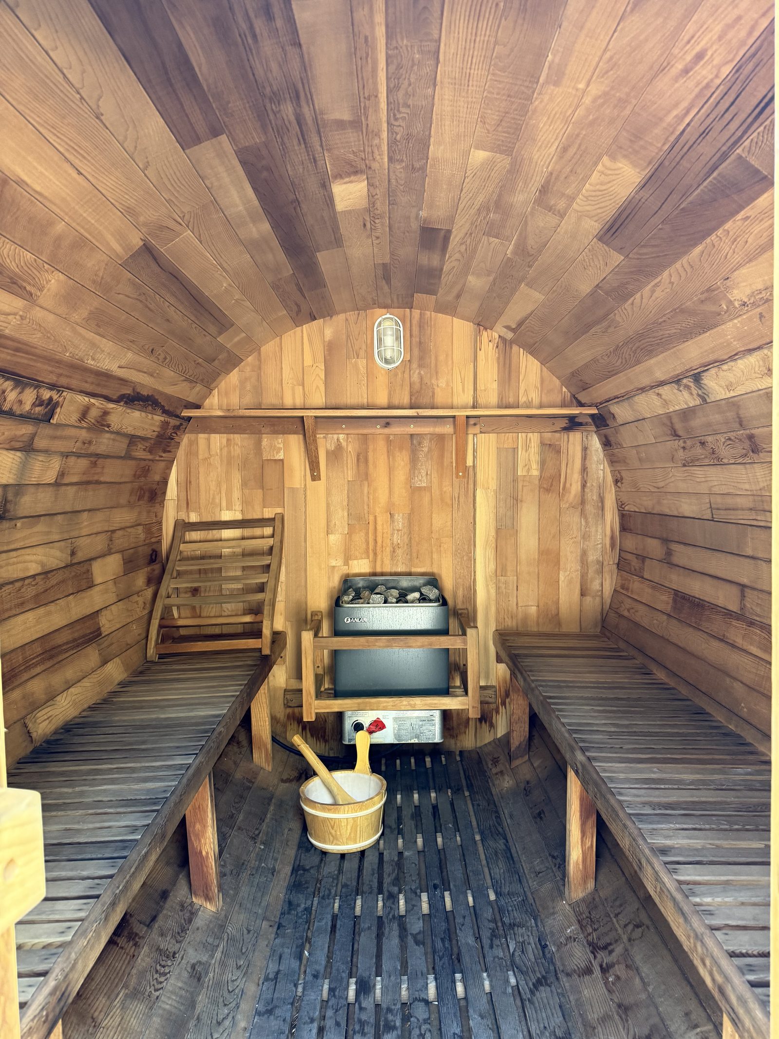 Inside the sauna at Grounded CrossFit